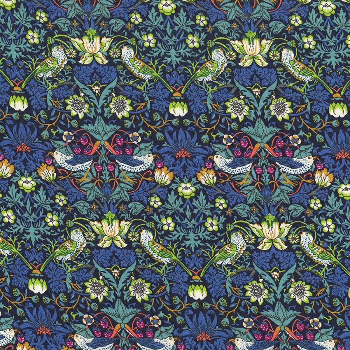y*o様 liberty リバティー ウィリアムモリス ブルー マルチカバー サ Liberty Fabrics Dark Blue William Morris Strawberry Thief Tana